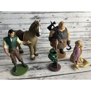 Disney Tangled Rapunzel PVC Plastic Figurines Cake Toppers Toys Lot Of 5
